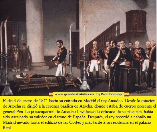 Amadeo de saboya ante el cadaver de su valedor